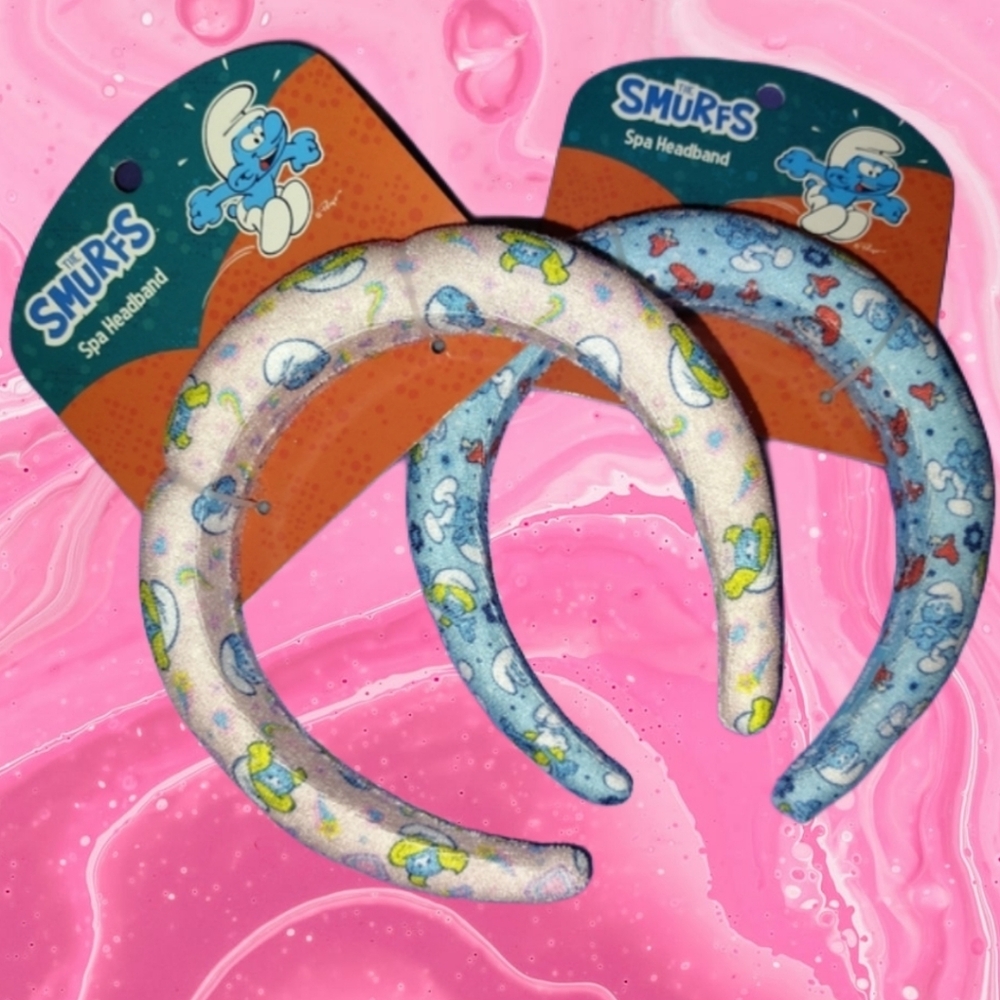 2 Smurfs Spa Headbands Blue And Pink